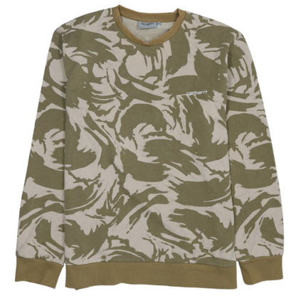 Carhartt WIP Men's Beige Camo XL Crew Neck Sweatshirt