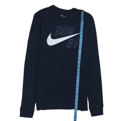 Nike Men's Navy Long Sleeve Crew Neck Graphic T-Shirt Size S