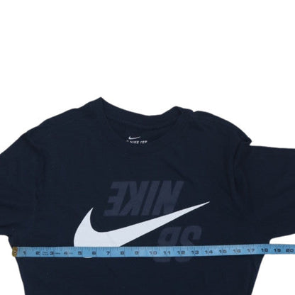 Nike Men's Navy Long Sleeve Crew Neck Graphic T-Shirt Size S