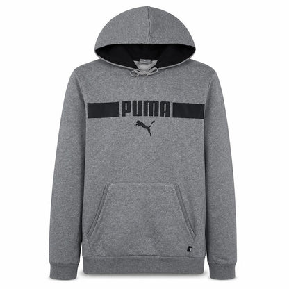 Puma Mens Grey Regular Fit Pullover Hoodie Size M