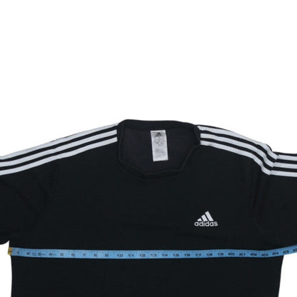 Adidas Men's Black XL Pullover Sweatshirt with Logo Stripes