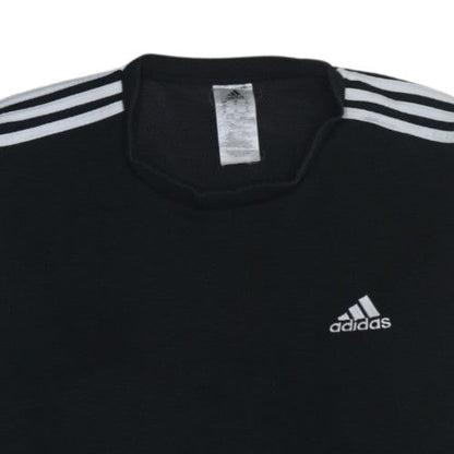 Adidas Men's Black XL Pullover Sweatshirt with Logo Stripes