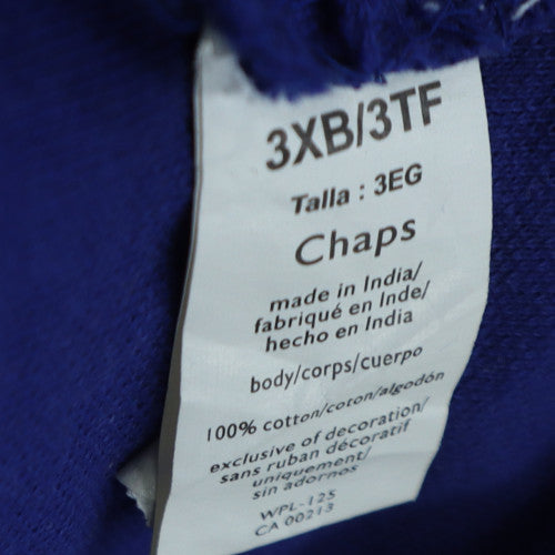 Chaps Men's Blue 3XB Cotton Short Sleeve Polo Shirt
