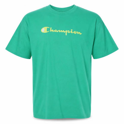Champion Men's Green 2XL Crew Neck Graphic Print T-Shirt