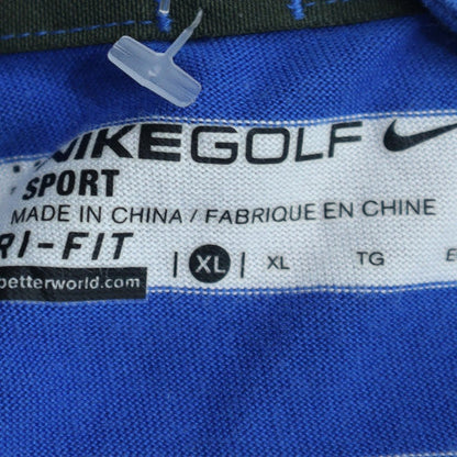 Nike Golf Dri-FIT Men's Blue Striped Collared Polo Shirt XL