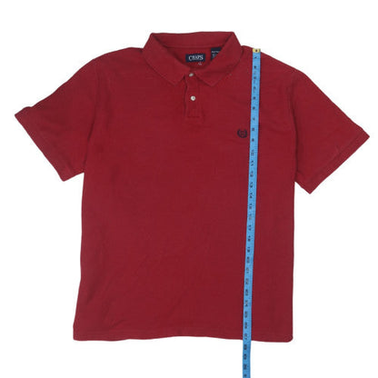 Chaps Men's Red Cotton Short Sleeve Polo Shirt XXL