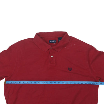 Chaps Men's Red Cotton Short Sleeve Polo Shirt XXL