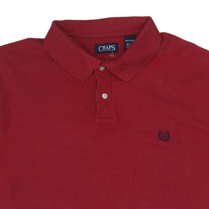 Chaps Men's Red Cotton Short Sleeve Polo Shirt XXL