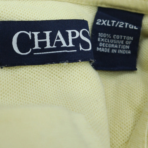 Chaps Men's Yellow 2XLT Cotton Short Sleeve Polo Shirt