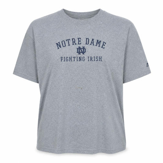 Front view of Adidas Women’s Grey Notre Dame 2XL Basic Sports T-Shirt