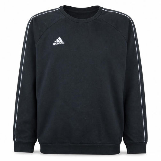 Front view of Adidas Men's Black L Pullover Crew Neck Fleece Sweatshirt