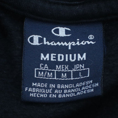 Champion Men's Black Pullover Hoodie Medium Embroidered Logo Fleece