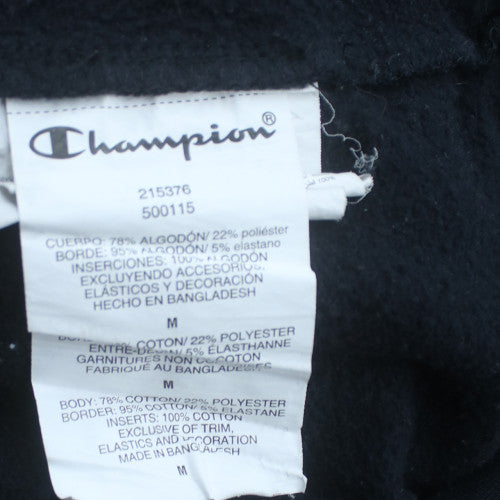 Champion Men's Black Pullover Hoodie Medium Embroidered Logo Fleece