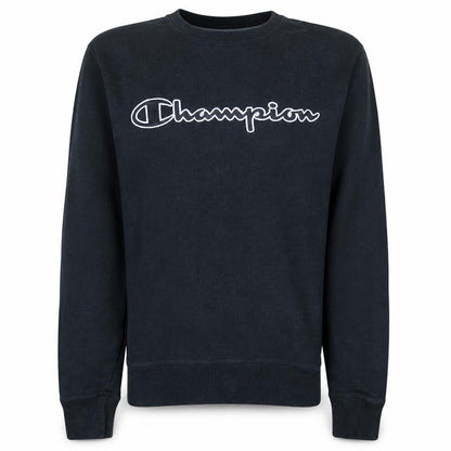 Champion Men's Black Small Crew Neck Logo Pullover Sweatshirt