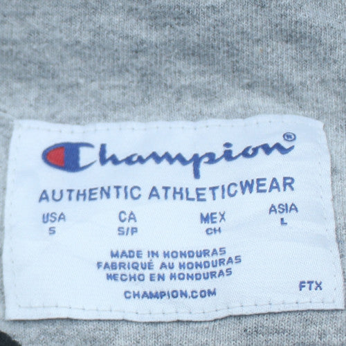 Champion Men's Black Small Crew Neck Logo Pullover Sweatshirt