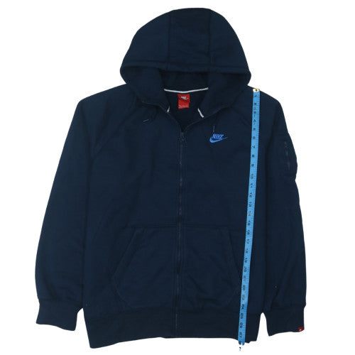 Nike Men's Blue Full Zip Hoodie 2XL Fleece Lined Sweatshirt