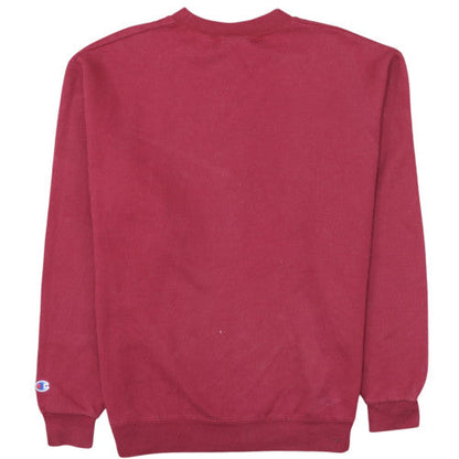 Champion Men Red L Pullover Crew Neck College Logo Sweatshirt