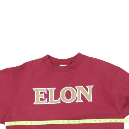 Champion Men Red L Pullover Crew Neck College Logo Sweatshirt