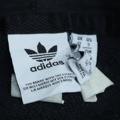 Adidas Womens Black Small Trefoil Pullover Hoodie Sweatshirt