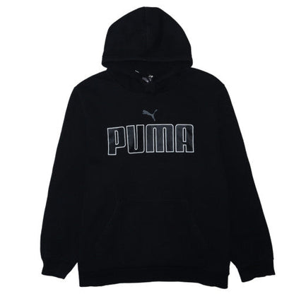 Puma Men's Black 3XL Pullover Hoodie with Logo Print