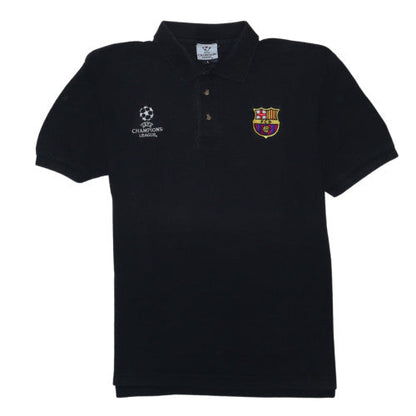 UEFA Champions League Mens Black Polo Shirt L Embroidered FCB Badge