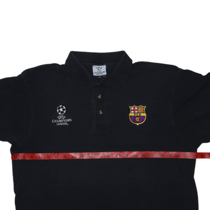 UEFA Champions League Mens Black Polo Shirt L Embroidered FCB Badge