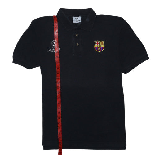 UEFA Champions League Mens Black Polo Shirt L Embroidered FCB Badge
