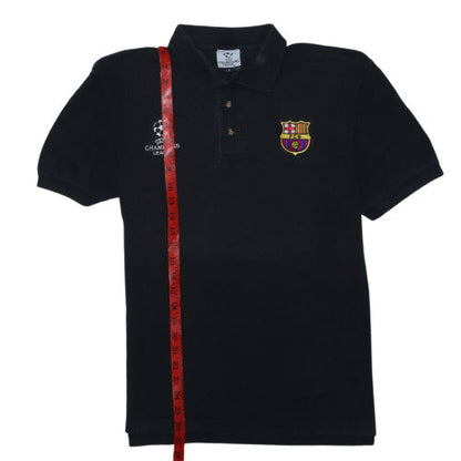 UEFA Champions League Mens Black Polo Shirt L Embroidered FCB Badge