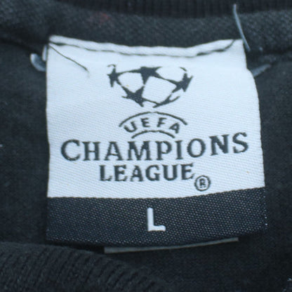 UEFA Champions League Mens Black Polo Shirt L Embroidered FCB Badge