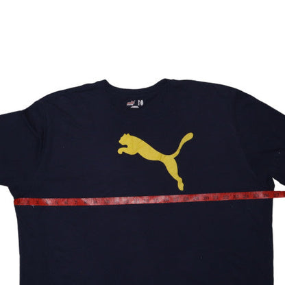Puma Mens Black 2XL Sports Logo Graphic Short Sleeve T-Shirt