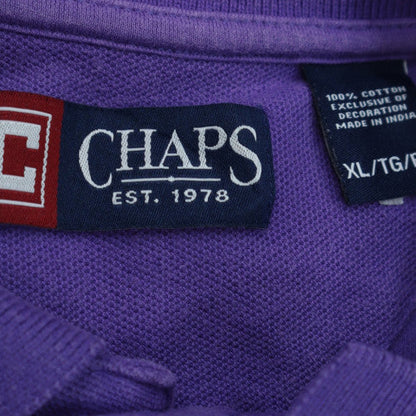 Chaps Men's Purple Cotton Polo Shirt XL Classic Fit