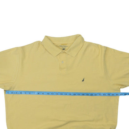 Nautica Men's Yellow 2XL Cotton Short Sleeve Polo Shirt Casual