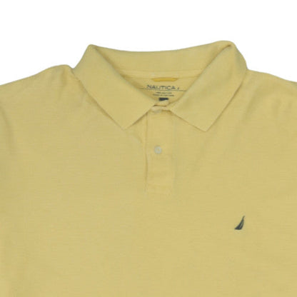 Nautica Men's Yellow 2XL Cotton Short Sleeve Polo Shirt Casual