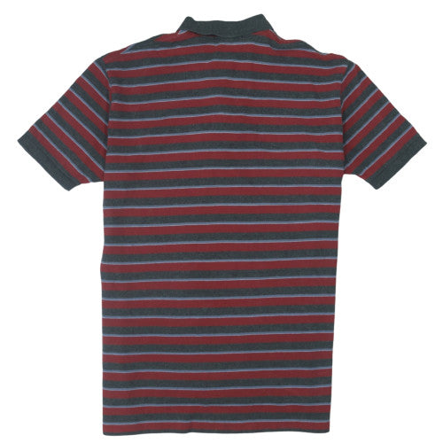 Polo Ralph Lauren Men's Red Grey Striped Cotton Polo Shirt Size M