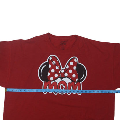 Disney Womens Red 2XL Minnie Mouse Mom T-Shirt Short Sleeve