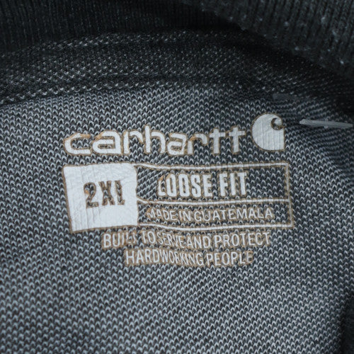 Carhartt Men's Grey 2XL Loose Fit Cotton Polo Shirt
