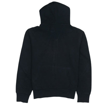 Superdry Mens Black Full Zip Hoodie Size M Fleece Orange Label