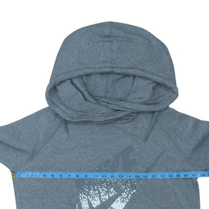 Nike Women’s Grey Pullover Hoodie Large Cotton Blend Logo Sweatshirt