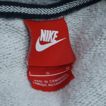 Nike Women’s Grey Pullover Hoodie Large Cotton Blend Logo Sweatshirt