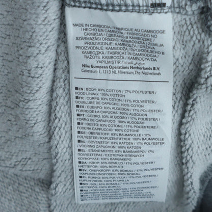 Nike Women’s Grey Pullover Hoodie Large Cotton Blend Logo Sweatshirt