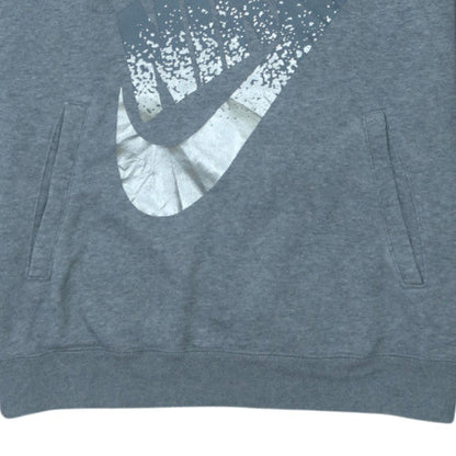 Nike Women’s Grey Pullover Hoodie Large Cotton Blend Logo Sweatshirt