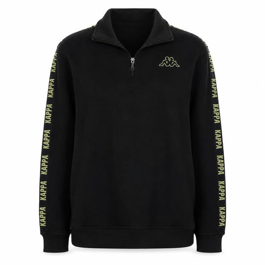 Kappa Womens Black 1/4 Zip Sweatshirt Medium Logo Sports Pullover