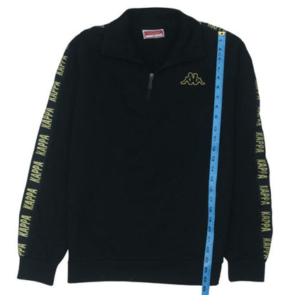 Kappa Womens Black 1/4 Zip Sweatshirt Medium Logo Sports Pullover