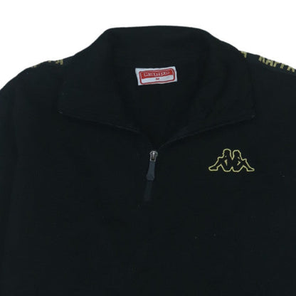 Kappa Womens Black 1/4 Zip Sweatshirt Medium Logo Sports Pullover