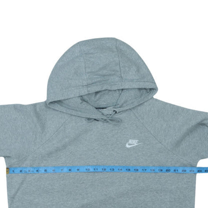 Nike Womens Grey Hoodie L Pullover Cotton Blend Drawstring Hooded Sweatshirt