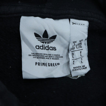 adidas Men Black L Pullover Hoodie Fleece Logo Sportswear