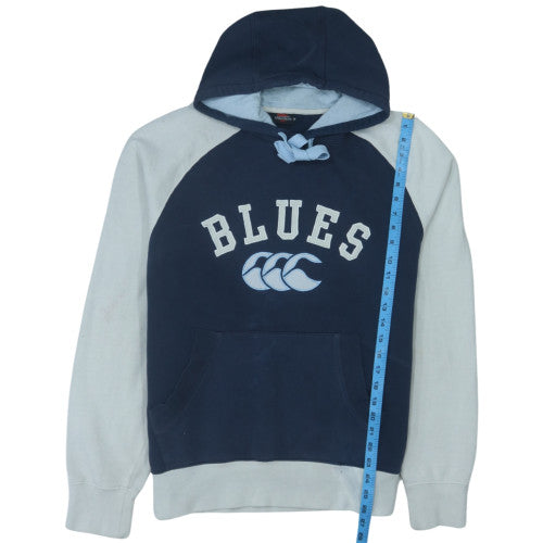Canterbury Men's Blue Pullover Rugby Hoodie Size L Cotton Blend