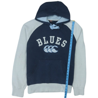 Canterbury Men's Blue Pullover Rugby Hoodie Size L Cotton Blend