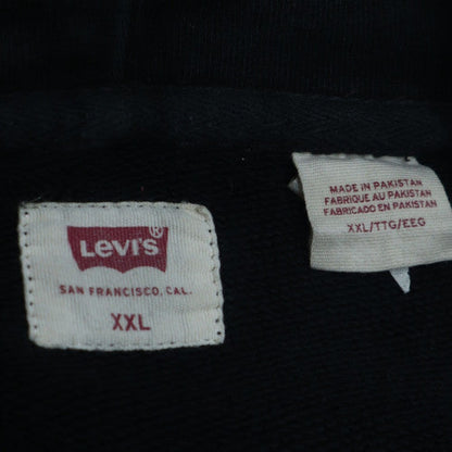 Levi's Mens Black Pullover Hoodie 2XL Regular Fit Fleece