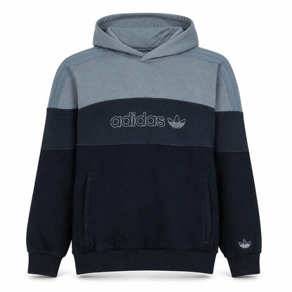 Adidas Men's Grey Pullover Hoodie Medium Regular Fit Logo Fleece